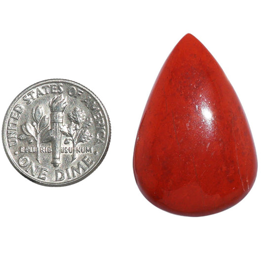 Red Moss Agate 20.2x30.15x5 mm Pear Shape Polished Gemstone LS73-07242