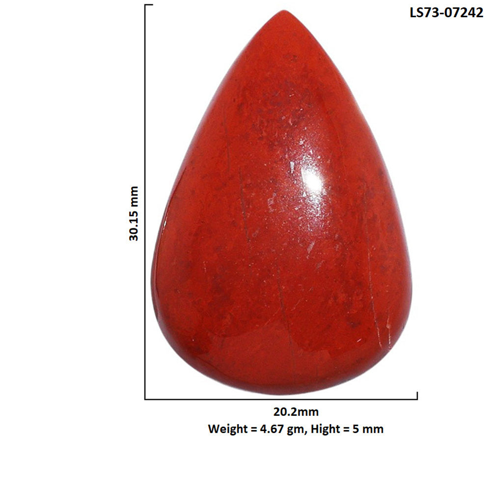 Red Moss Agate 20.2x30.15x5 mm Pear Shape Polished Gemstone LS73-07242