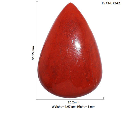 Red Moss Agate 20.2x30.15x5 mm Pear Shape Polished Gemstone LS73-07242
