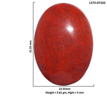 Red Moss Agate 22.55x31.55x5 mm Oval Shape Polished Gemstone LS73-07243
