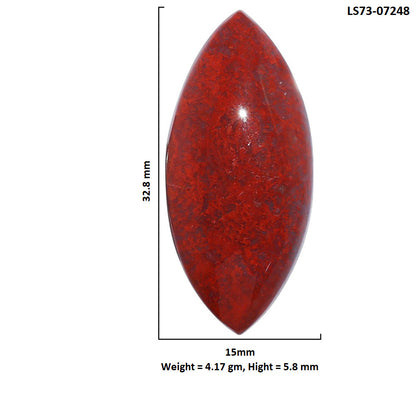 Red Moss Agate 15x32.8x5.8 mm Marquise Shape Polished Gemstone LS73-07248