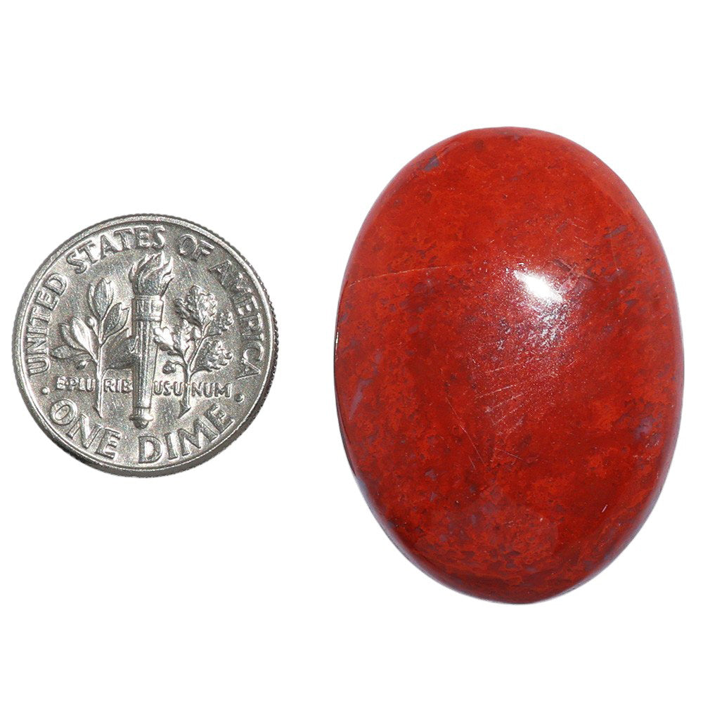 Red Moss Agate 23.6x32.1x6 mm Oval Shape Polished Gemstone LS73-07250
