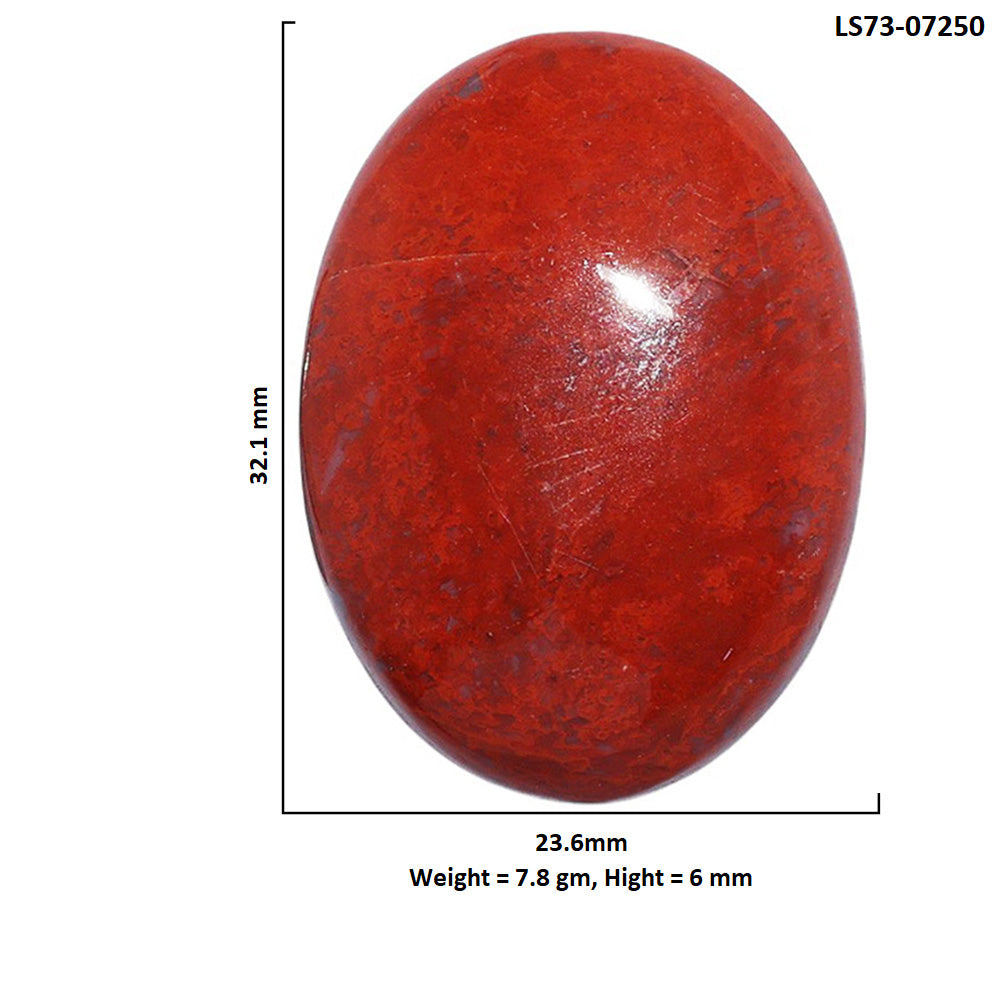 Red Moss Agate 23.6x32.1x6 mm Oval Shape Polished Gemstone LS73-07250