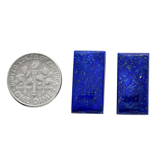 Lapis Lazuli Pair 10.2x20.2x4.5 mm Baguette Shape Polished Gemstone LS74-04504