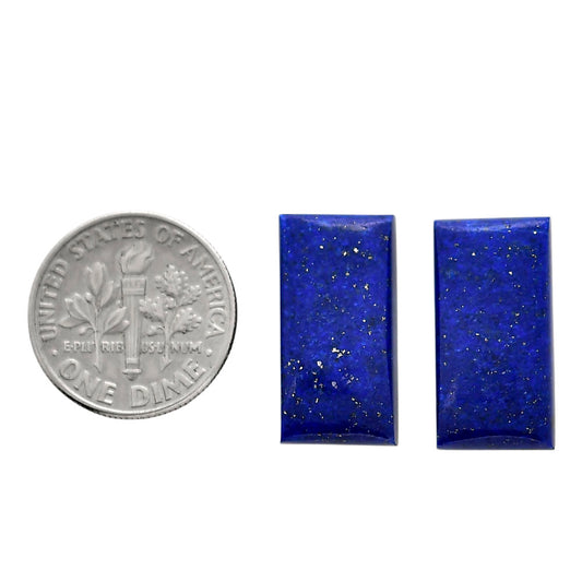 Lapis Lazuli Pair 10x19.6x4.5 mm Baguette Shape Polished Gemstone LS74-04506