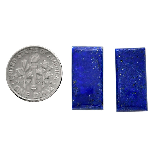 Lapis Lazuli Pair 10x20x4.5 mm Baguette Shape Polished Gemstone LS74-04508