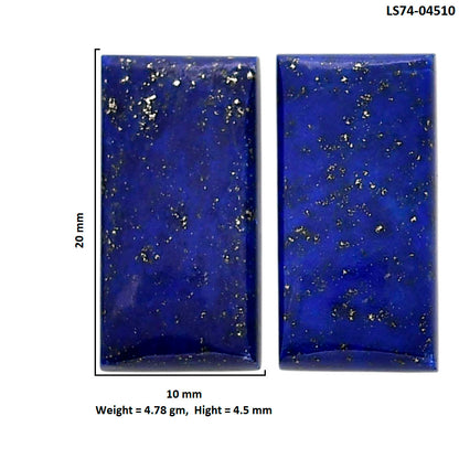 Lapis Lazuli Pair 10x20x4.5 mm Baguette Shape Polished Gemstone LS74-04510