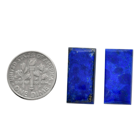 Lapis Lazuli Pair 10x20x4.5 mm Baguette Shape Polished Gemstone LS74-04511