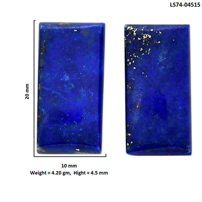 Lapis Lazuli Pair 10x20x4.5 mm Baguette Shape Polished Gemstone LS74-04515