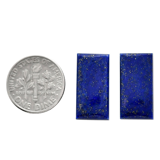 Lapis Lazuli Pair 10x20x4.5 mm Baguette Shape Polished Gemstone LS74-04516