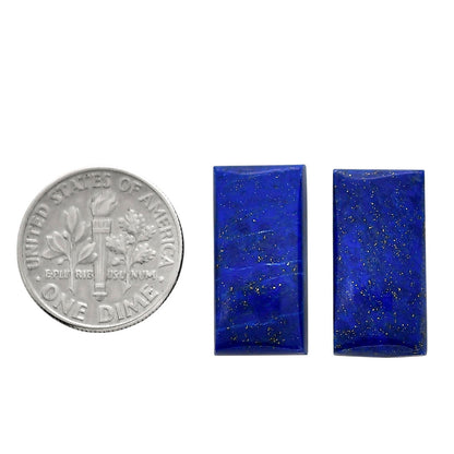 Lapis Lazuli Pair 10x20x4.5 mm Baguette Shape Polished Gemstone LS74-04519