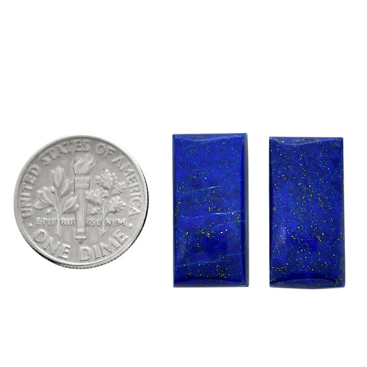 Lapis Lazuli Pair 10x20x4.5 mm Baguette Shape Polished Gemstone LS74-04519