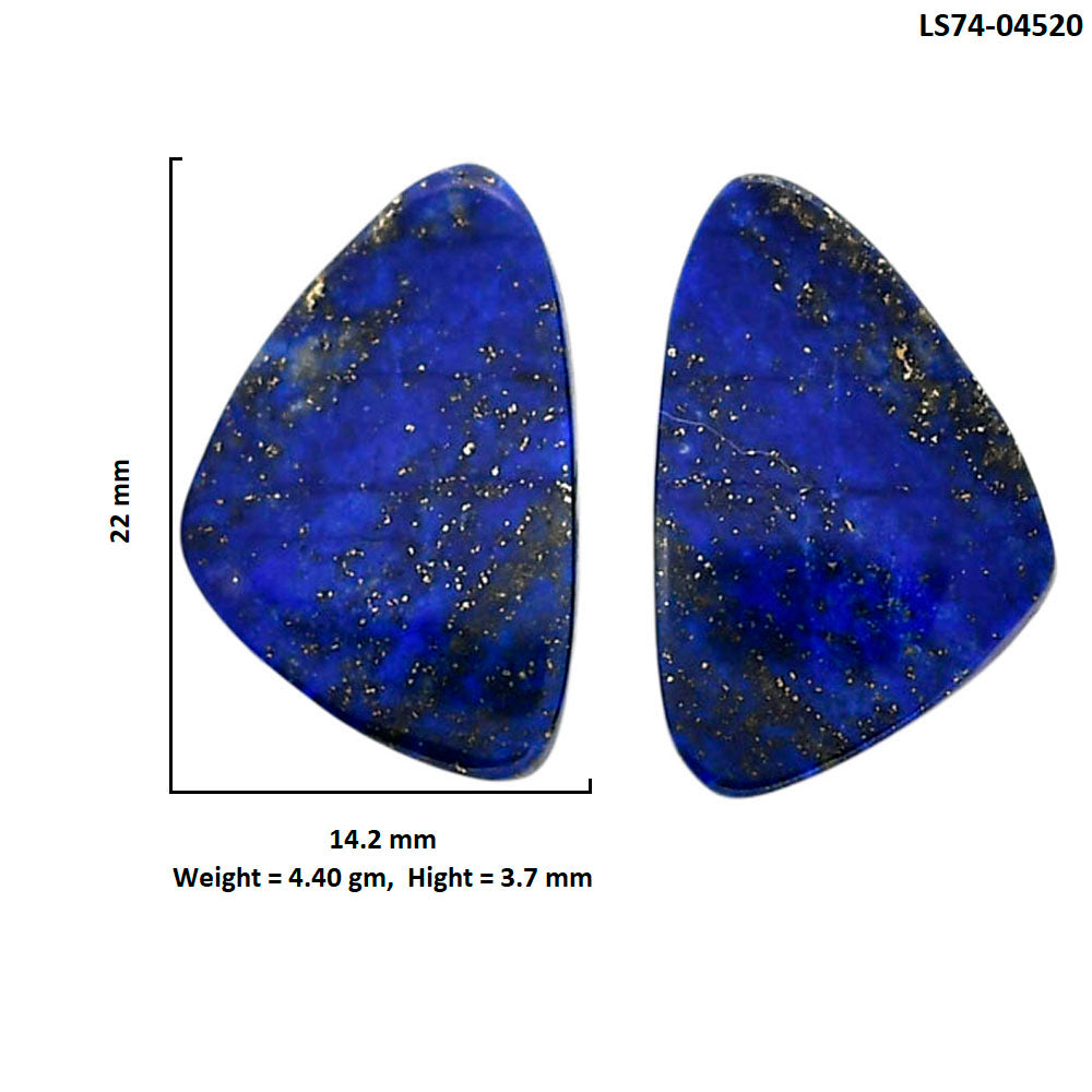 Lapis Lazuli Pair 14.2x22x3.7 mm Fancy Shape Polished Gemstone LS74-04520