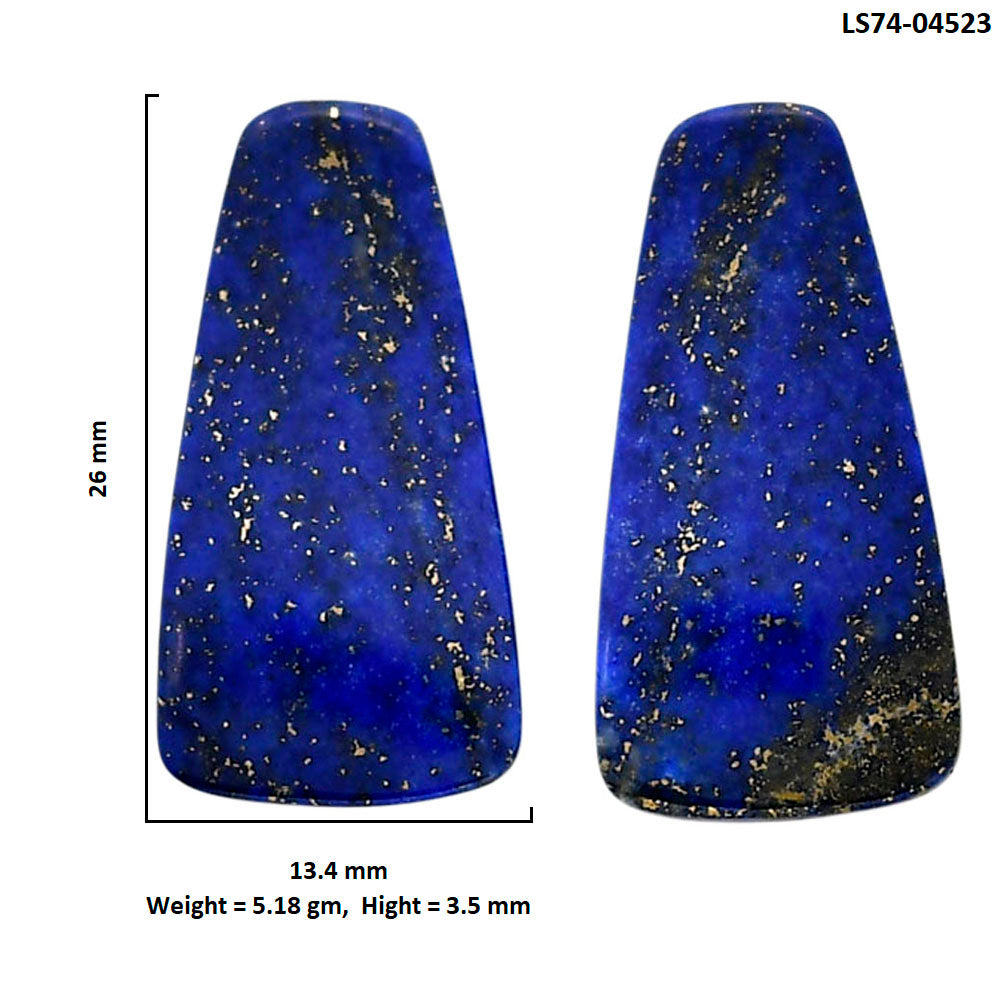 Lapis Lazuli Pair 13.4x26x3.5 mm Fancy Shape Polished Gemstone LS74-04523