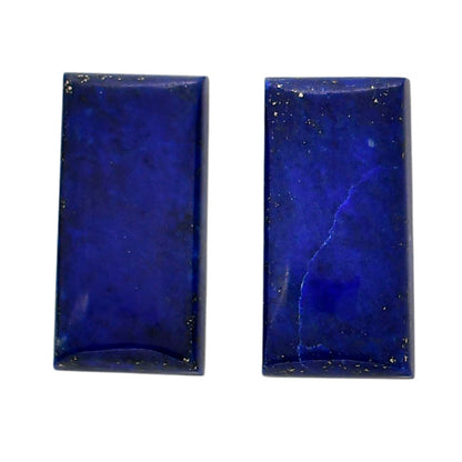 Lapis Lazuli Pair 10x20x4.5 mm Baguette Shape Polished Gemstone LS74-04524