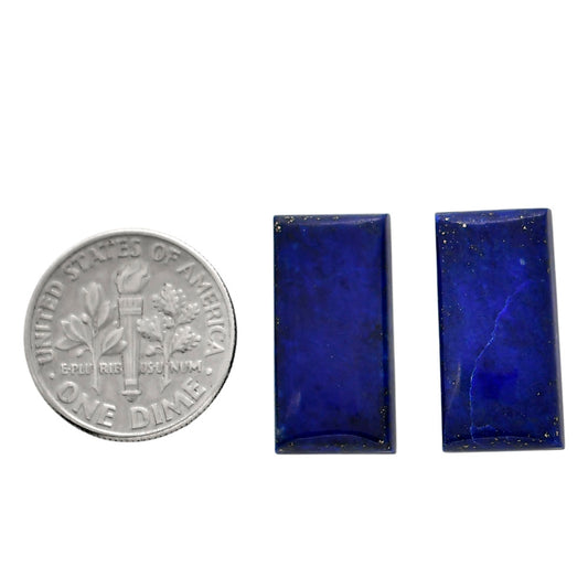 Lapis Lazuli Pair 10x20x4.5 mm Baguette Shape Polished Gemstone LS74-04524