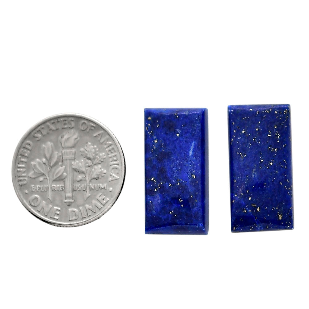 Lapis Lazuli Pair 10x19.8x4.5 mm Baguette Shape Polished Gemstone LS74-04525