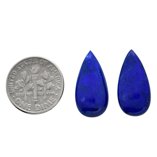 Lapis Lazuli Pair 10.2x20.5x4.5 mm Pear Shape Polished Gemstone LS74-04526