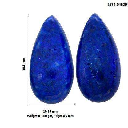 Lapis Lazuli Pair 10.15x20.3x5 mm Pear Shape Polished Gemstone LS74-04529
