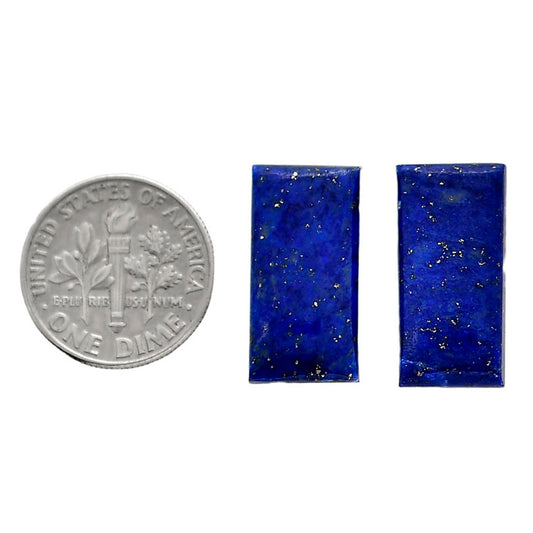 Lapis Lazuli Pair 10x20x4.5 mm Baguette Shape Polished Gemstone LS74-04530