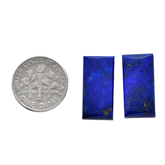 Lapis Lazuli Pair 10x20x4.5 mm Baguette Shape Polished Gemstone LS74-04531