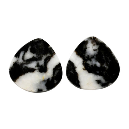 Black Zebra Jasper Pair 18.2x18.3x3.5 mm Heart Shape Polished Gemstone LS75-04571