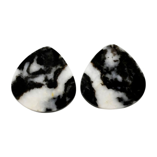 Black Zebra Jasper Pair 18.2x18.3x3.5 mm Heart Shape Polished Gemstone LS75-04571