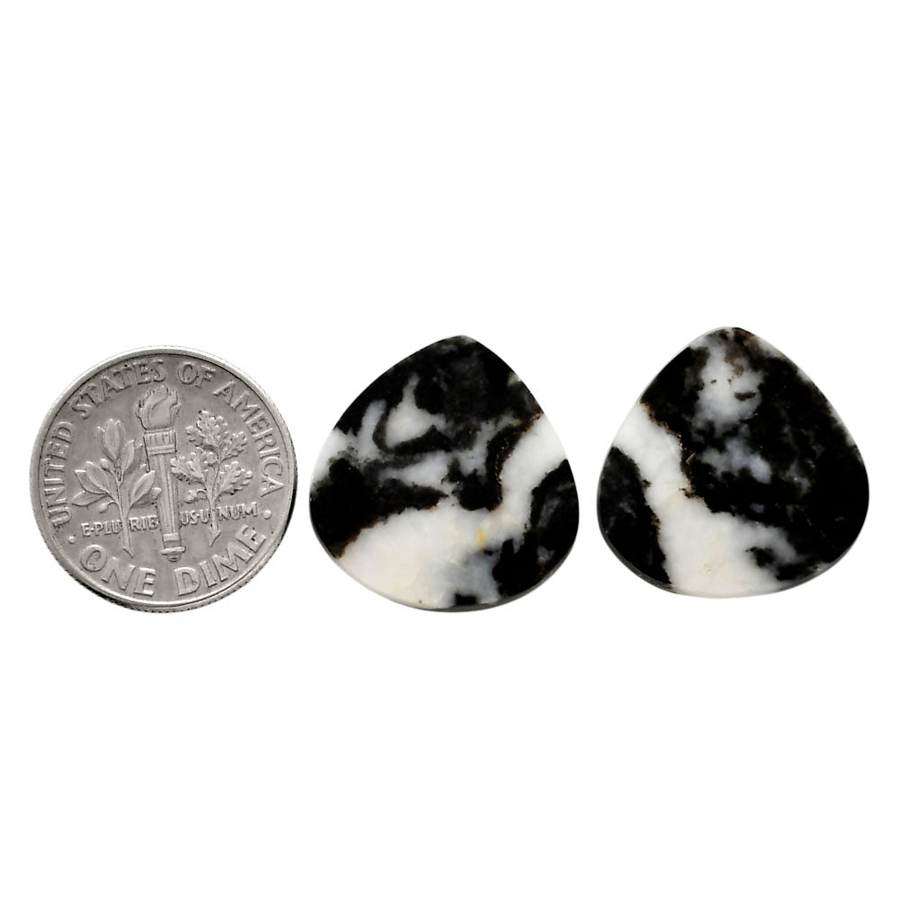 Black Zebra Jasper Pair 18.2x18.3x3.5 mm Heart Shape Polished Gemstone LS75-04571