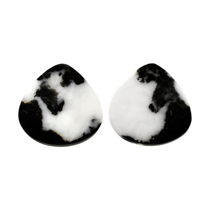 Black Zebra Jasper Pair 18x18.4x4 mm Heart Shape Polished Gemstone LS75-04582