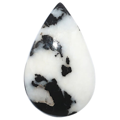 Black Zebra Jasper 19x30.8x5.5 mm Pear Shape Polished Gemstone LS75-08183