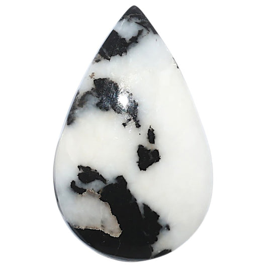 Black Zebra Jasper 19x30.8x5.5 mm Pear Shape Polished Gemstone LS75-08183
