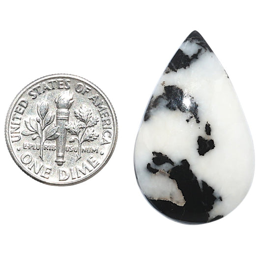 Black Zebra Jasper 19x30.8x5.5 mm Pear Shape Polished Gemstone LS75-08183