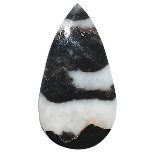 Black Zebra Jasper 13.3x24.8x4 mm Pear Shape Polished Gemstone LS75-08184