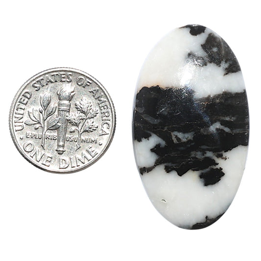 Black Zebra Jasper 19.8x34.35x5.5 mm Oval Shape Polished Gemstone LS75-08185