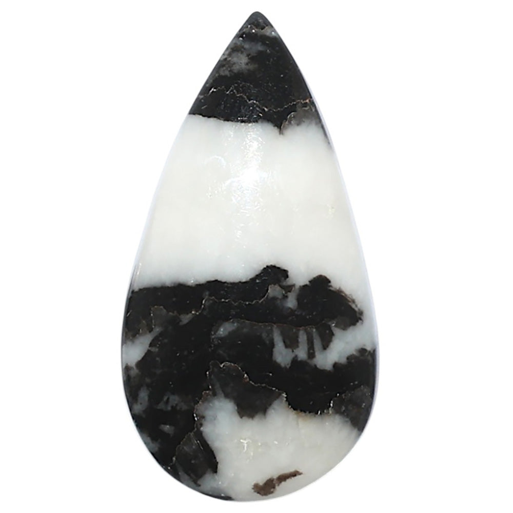 Black Zebra Jasper 16.5x31.5x5 mm Pear Shape Polished Gemstone LS75-08187