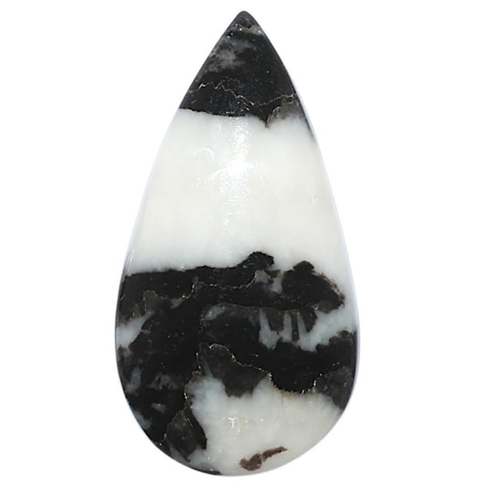 Black Zebra Jasper 16.5x31.5x5 mm Pear Shape Polished Gemstone LS75-08187