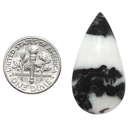 Black Zebra Jasper 16.5x31.5x5 mm Pear Shape Polished Gemstone LS75-08187