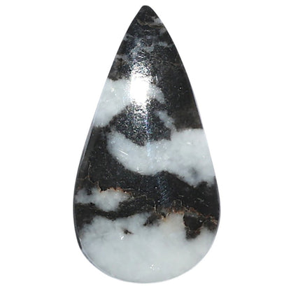 Black Zebra Jasper 13.7x25.9x4 mm Pear Shape Polished Gemstone LS75-08188