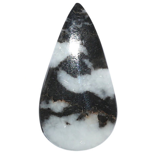 Black Zebra Jasper 13.7x25.9x4 mm Pear Shape Polished Gemstone LS75-08188