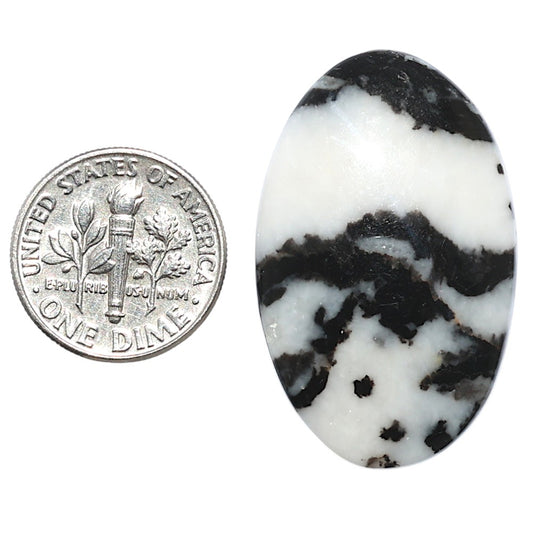 Black Zebra Jasper 21.7x34.6x5 mm Oval Shape Polished Gemstone LS75-08189