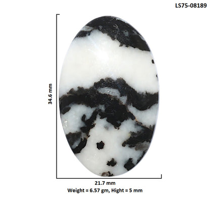 Black Zebra Jasper 21.7x34.6x5 mm Oval Shape Polished Gemstone LS75-08189