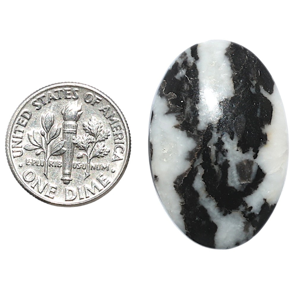 Black Zebra Jasper 20x29.9x6.2 mm Oval Shape Polished Gemstone LS75-08190