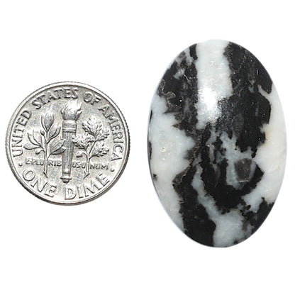 Black Zebra Jasper 20x29.9x6.2 mm Oval Shape Polished Gemstone LS75-08190