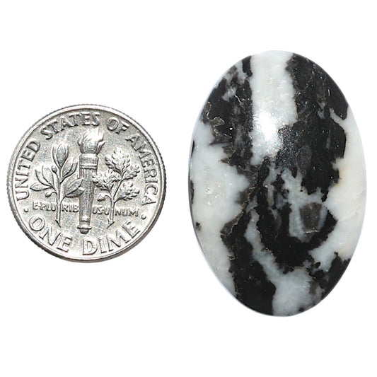 Black Zebra Jasper 20x29.9x6.2 mm Oval Shape Polished Gemstone LS75-08190