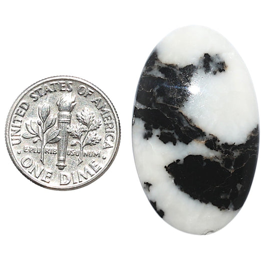 Black Zebra Jasper 19.7x32.5x5.8 mm Oval Shape Polished Gemstone LS75-08191