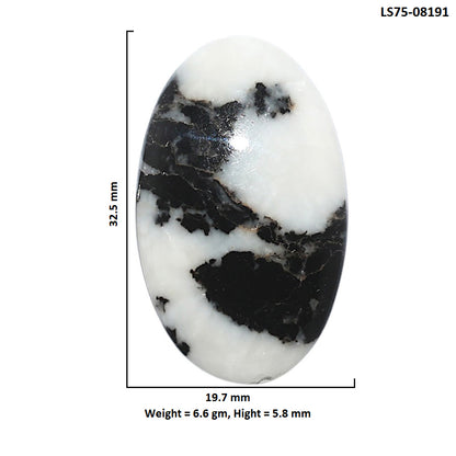 Black Zebra Jasper 19.7x32.5x5.8 mm Oval Shape Polished Gemstone LS75-08191