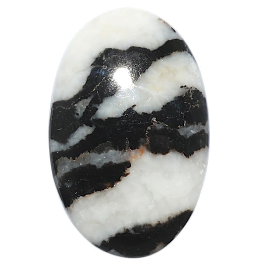 Black Zebra Jasper 19.9x31x5.5 mm Oval Shape Polished Gemstone LS75-08192
