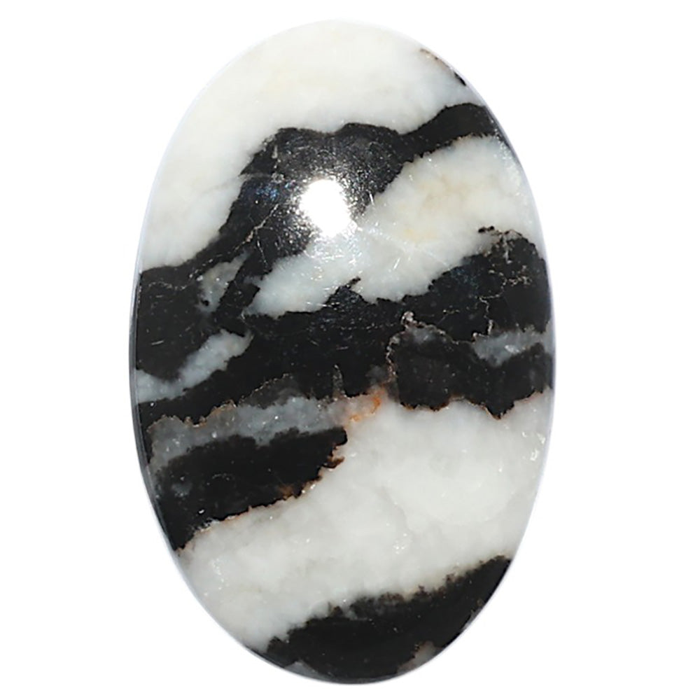Black Zebra Jasper 19.9x31x5.5 mm Oval Shape Polished Gemstone LS75-08192