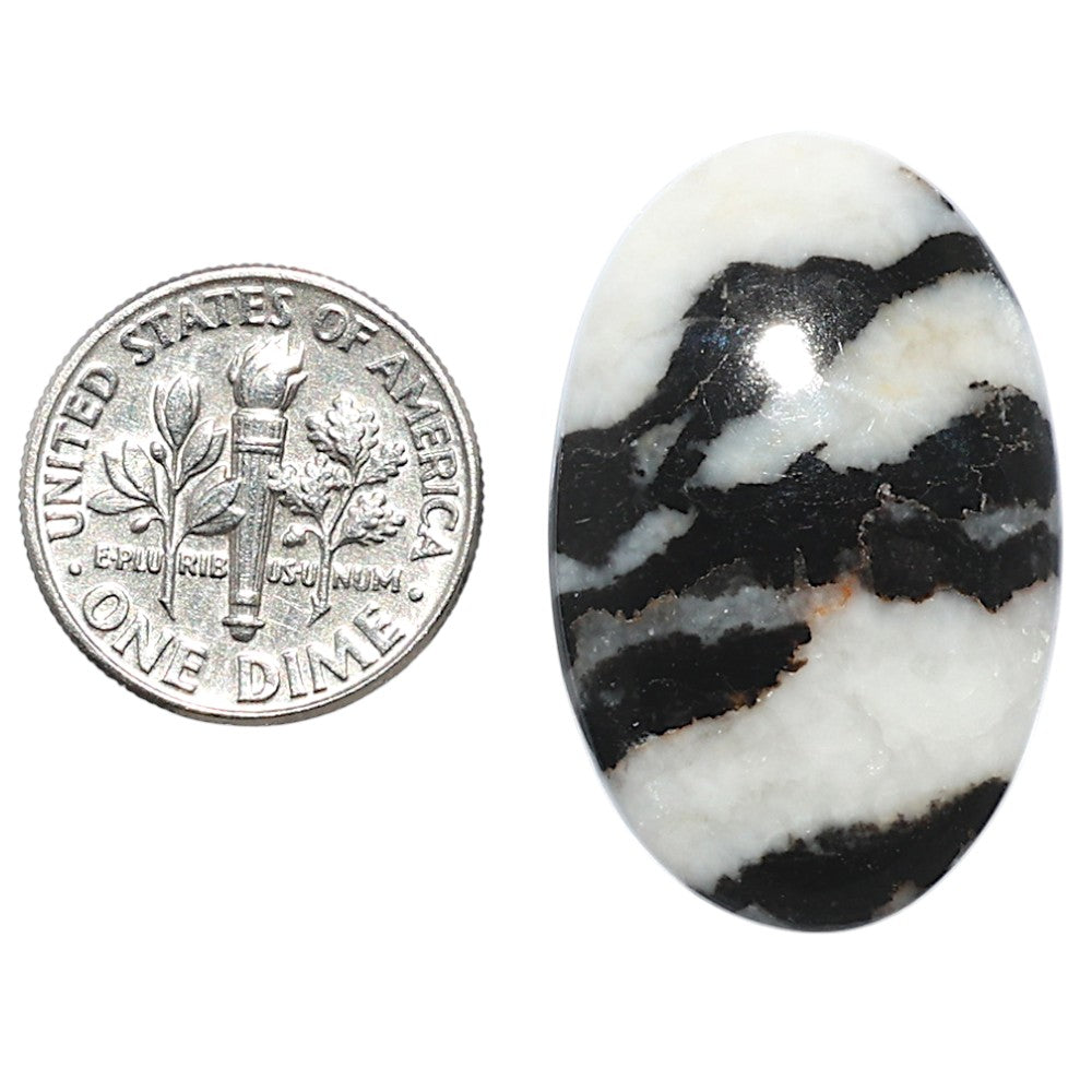 Black Zebra Jasper 19.9x31x5.5 mm Oval Shape Polished Gemstone LS75-08192