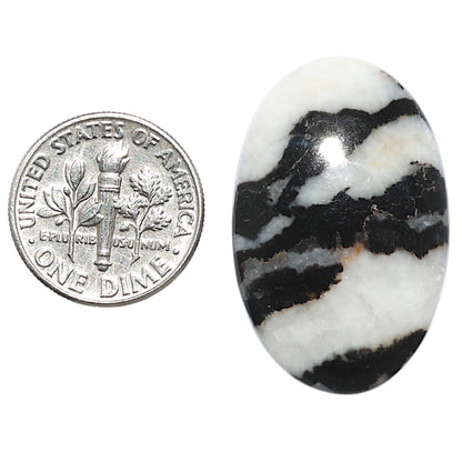 Black Zebra Jasper 19.9x31x5.5 mm Oval Shape Polished Gemstone LS75-08192